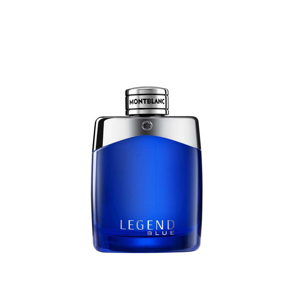 Montblanc Legend Blue bottle front view for daily fresh wear.