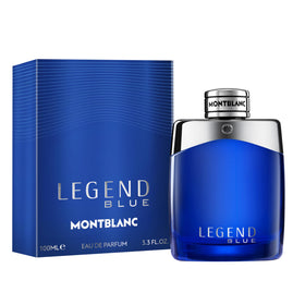 Montblanc Legend Blue close-up cap highlighting premium scent for men.