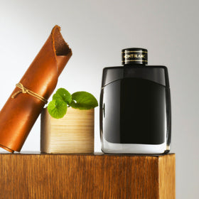 Montblanc Legend bottle front view highlights refined silhouette suitable for daily wear