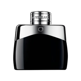 Montblanc Legend bottle front view, a masculine fragrance for confident evenings.