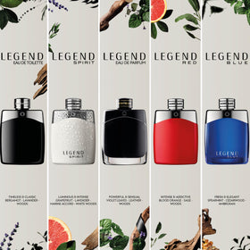 Montblanc Legend in-store display inviting exploration of a bold fragrance.