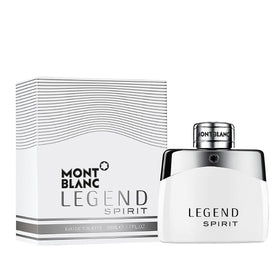 Montblanc Legend Spirit spray application close-up, ideal for fresh moments.