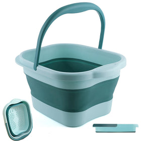 MontNorth collapsible foot bath folded for compact storage and easy transport