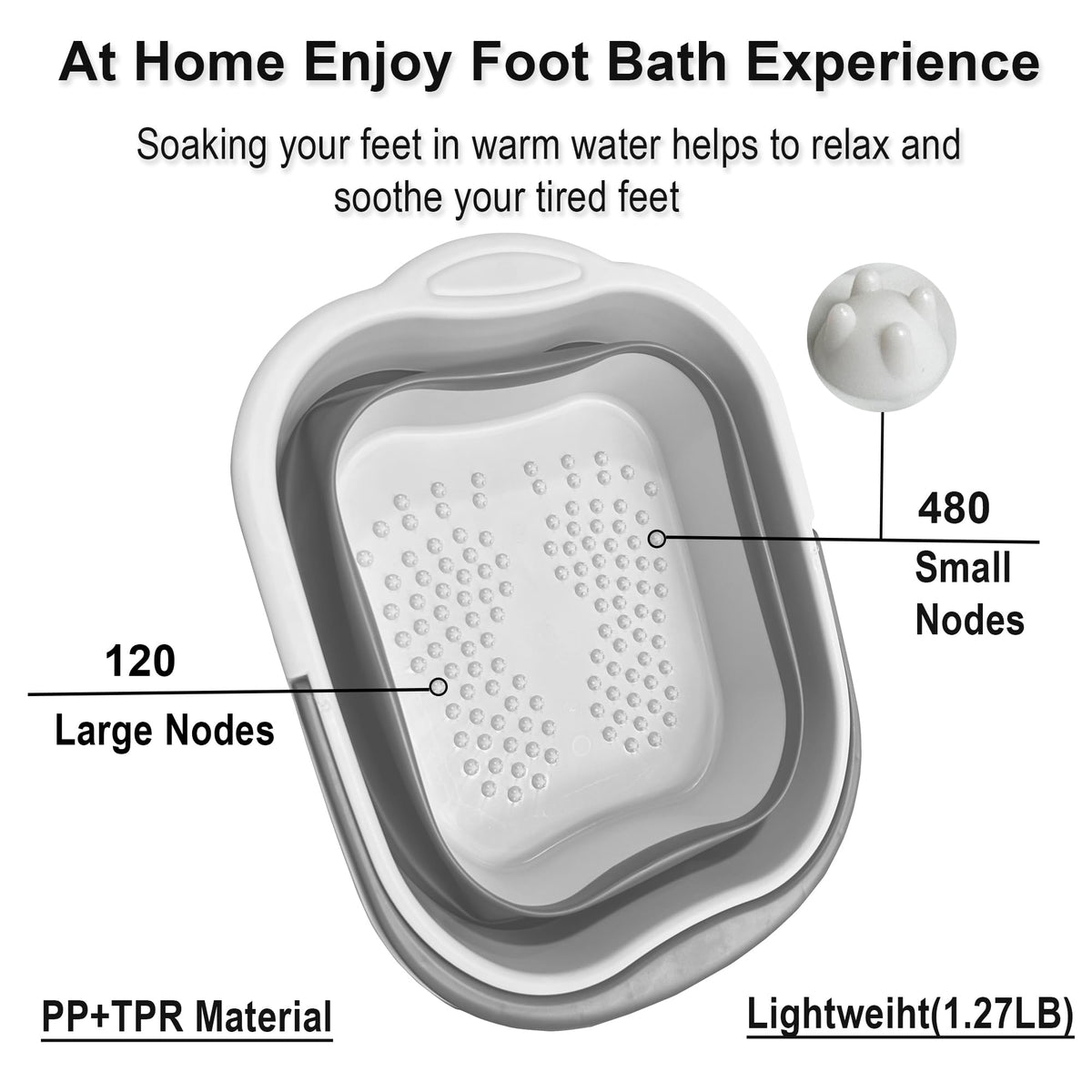 MontNorth foot bath bottom nodes close-up for a gentle massage
