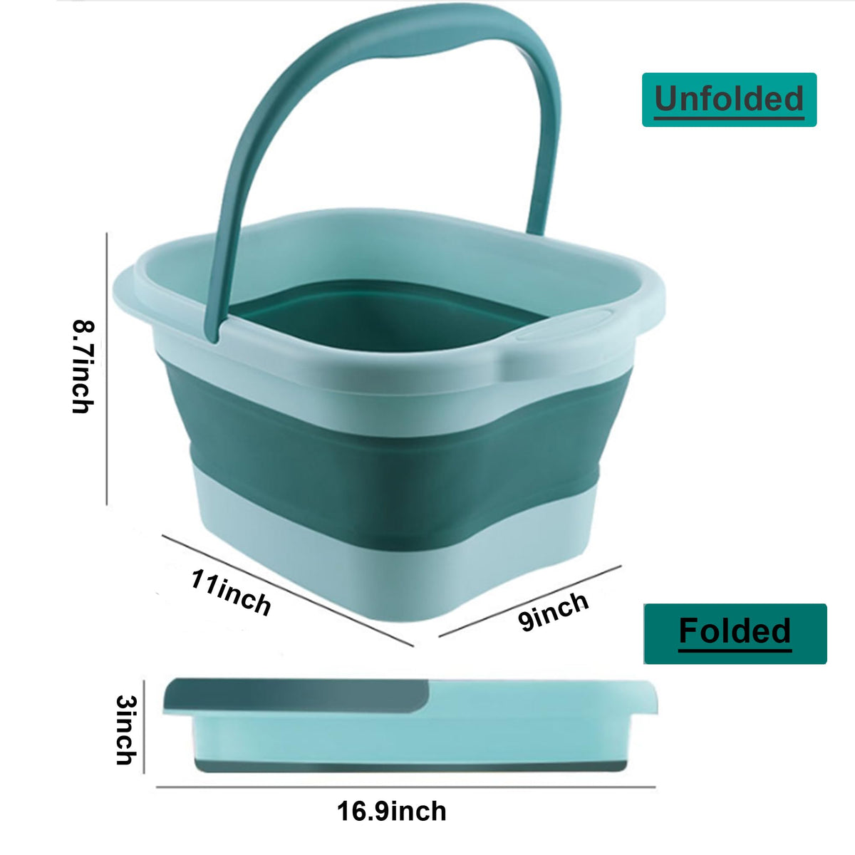 MontNorth foot bath with handle ready for quick setup