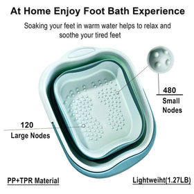 MontNorth four-gallon foot soak tub filled with warm water for relaxation