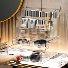 MOOCHI makeup items neatly displayed for quick daily routine setup.