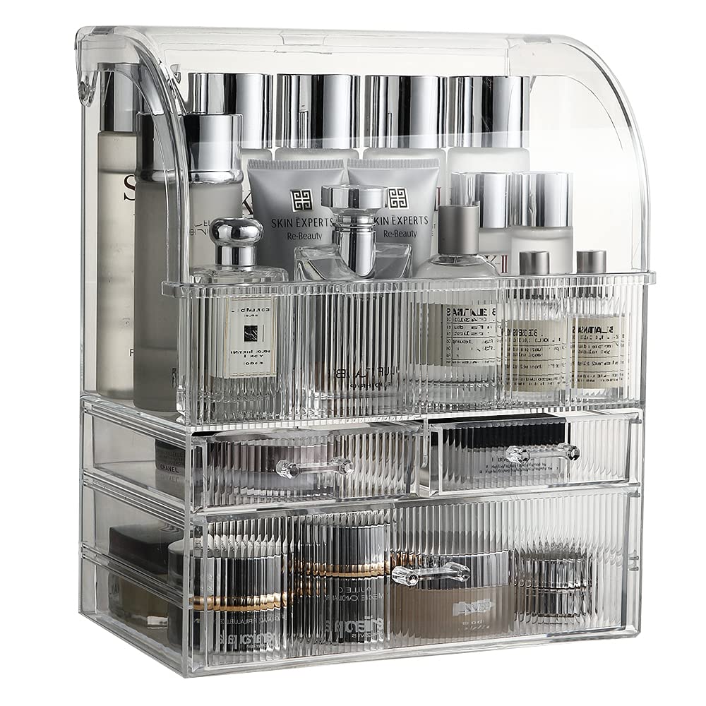 MOOCHI professional large cosmetic organizer top view shows generous storage space.