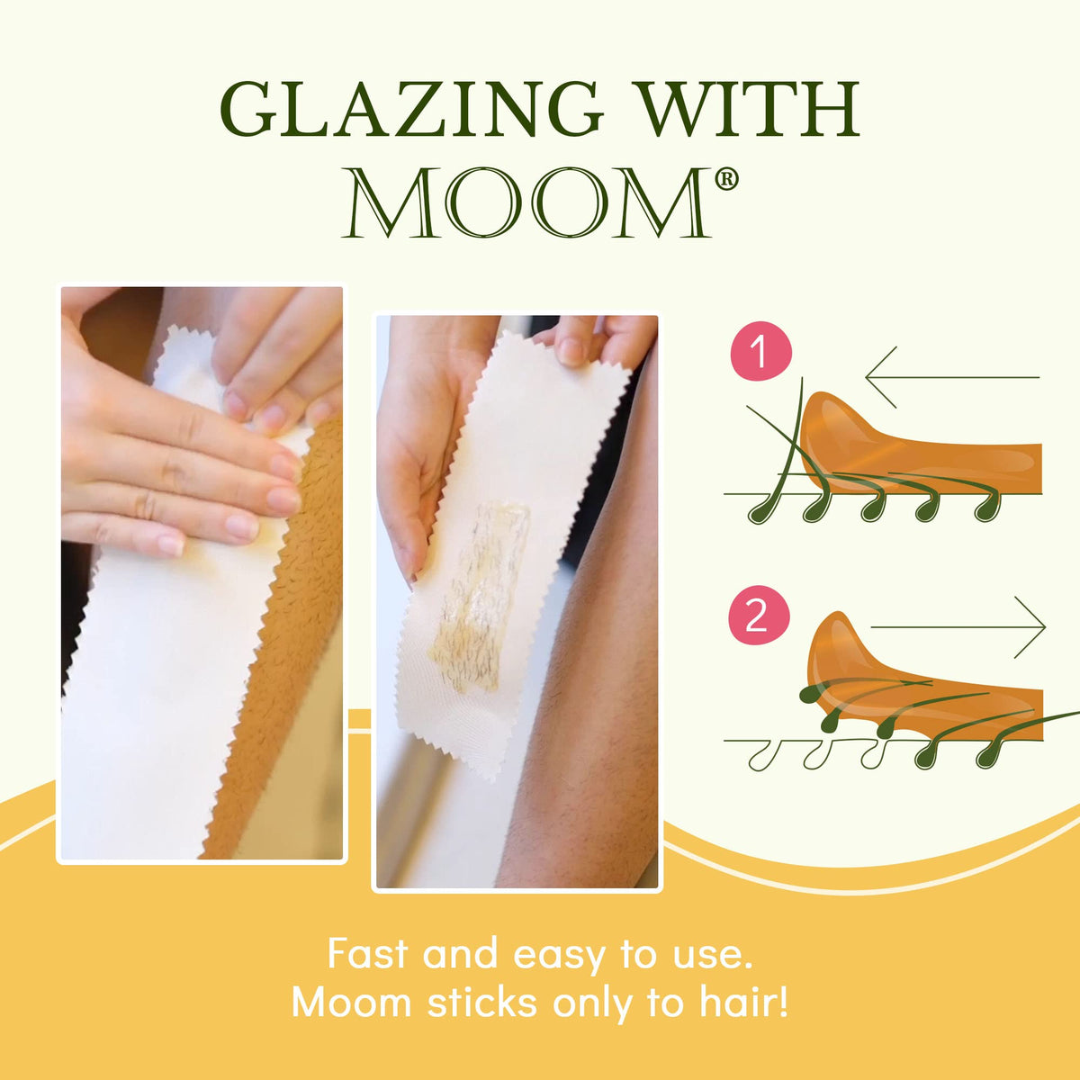 MOOM Bikini area waxing moment highlighting comfort and control.