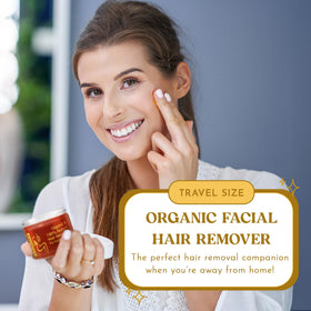 MOOM organic facial hair removal wax, paraben-free and cruelty-free.