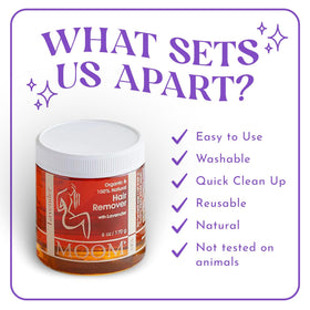 MOOM sugar wax underarms 6oz for precise removal of fine and coarse hair