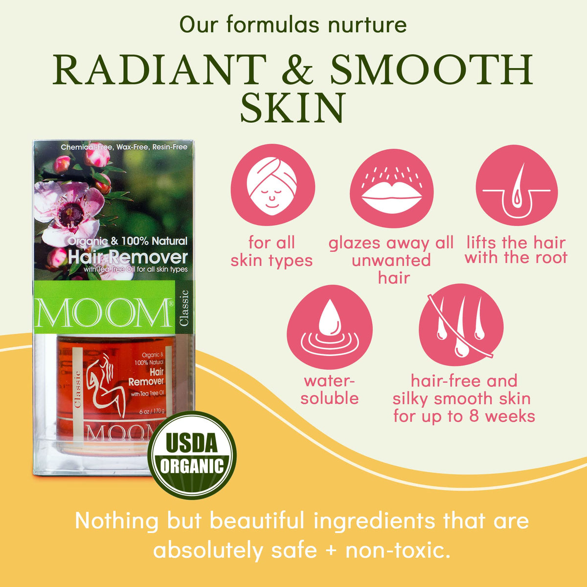 MOOM Wooden wax sticks for precise application.