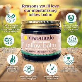 frankincense lavender bottle with moomade balm emphasizes calming aroma