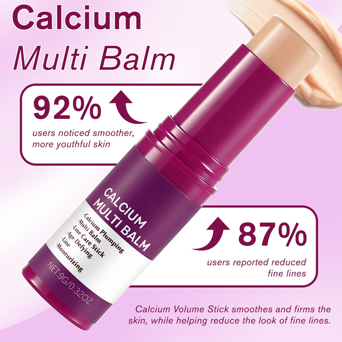 MOOMARTO Calcium Balm Stick on-the-go travel scene emphasizes portability.