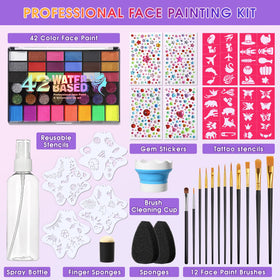 MOOMARTO face paint kit brushes arranged for precise lines and smooth blending