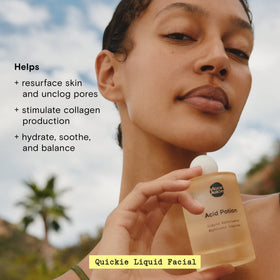 Moon Juice Acid Potion pour illustrating easy application for gentle exfoliation