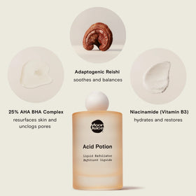 Moon Juice Acid Potion texture close-up suggests soothing, non-irritating exfoliation
