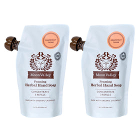 Moon Valley Organics foaming hand soap refill two-pack for easy dispenser refills.