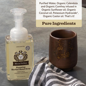 Moon Valley Organics ingredients list shows natural, vegan, gluten-free formula.