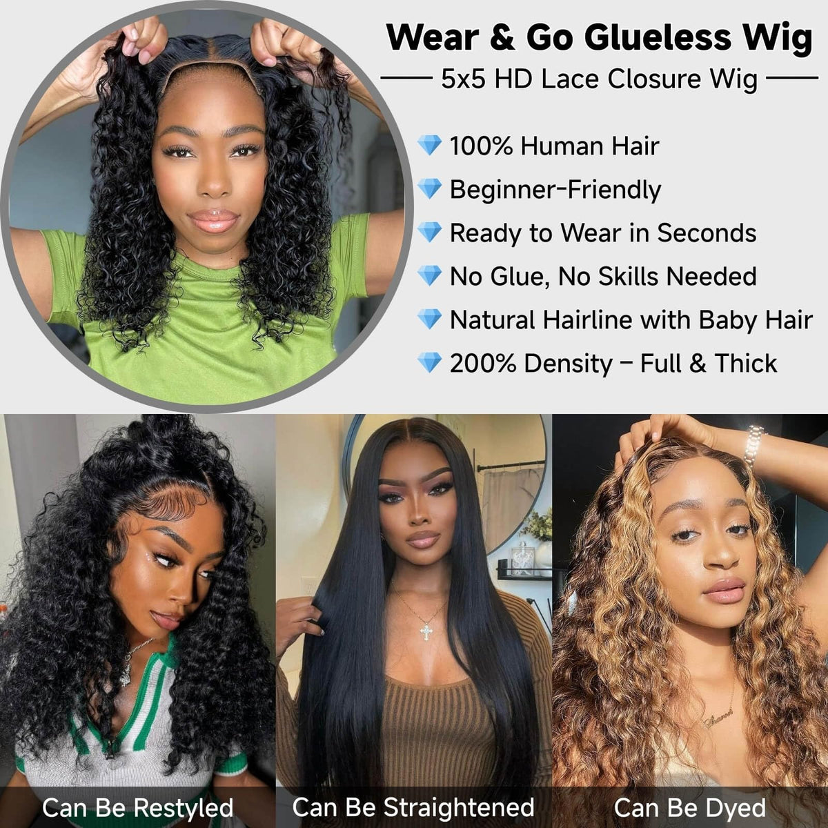 MoonBay Swiss lace closure offers breathable, nearly invisible wear