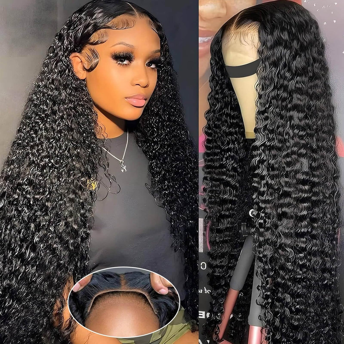 MoonBay wear-and-go glueless wig with deep wave for quick styling