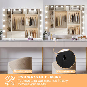 Moonee vanity mirror detachable 10x magnifier for precise detail