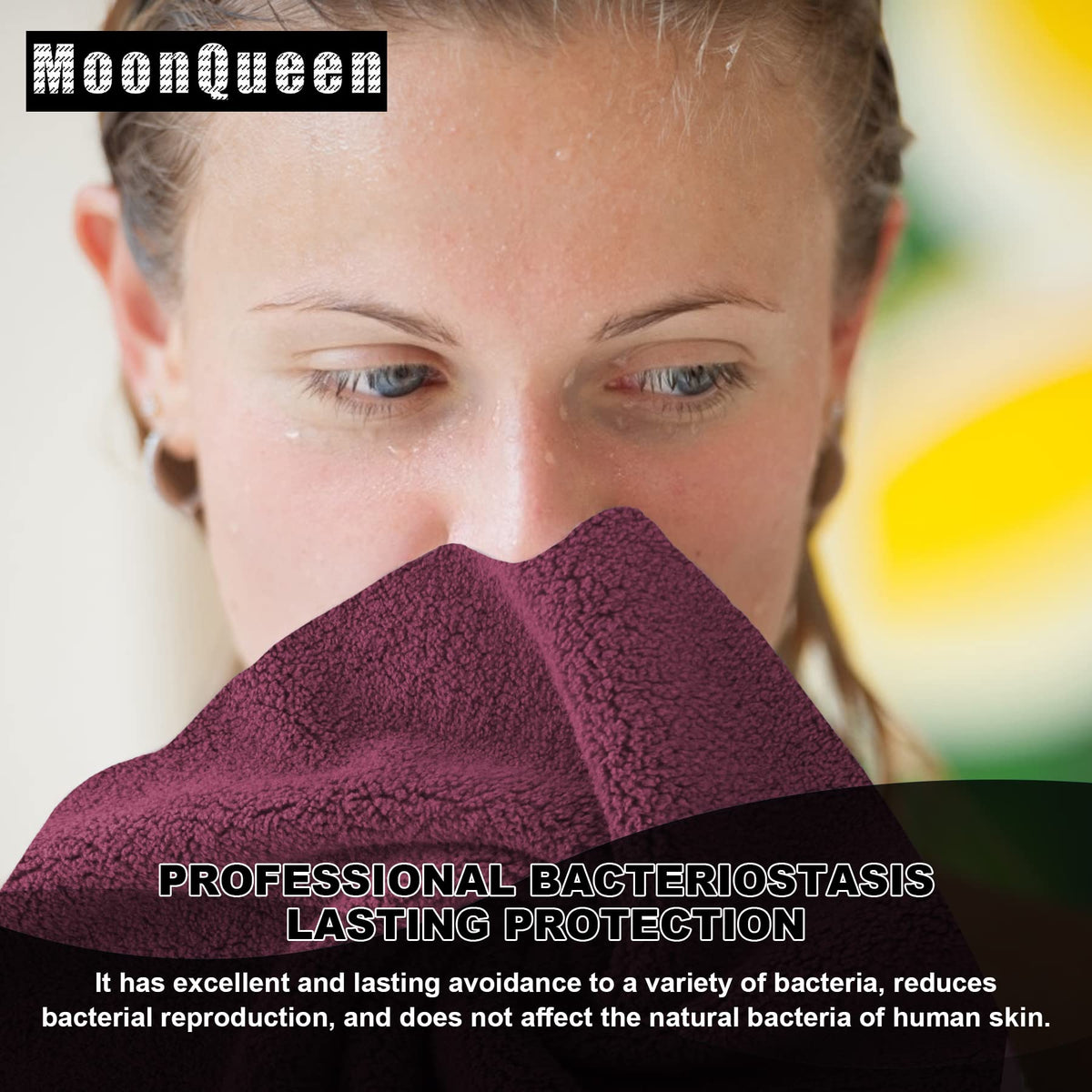 Moonqueen 12-pack burgundy towels brighten skincare routines