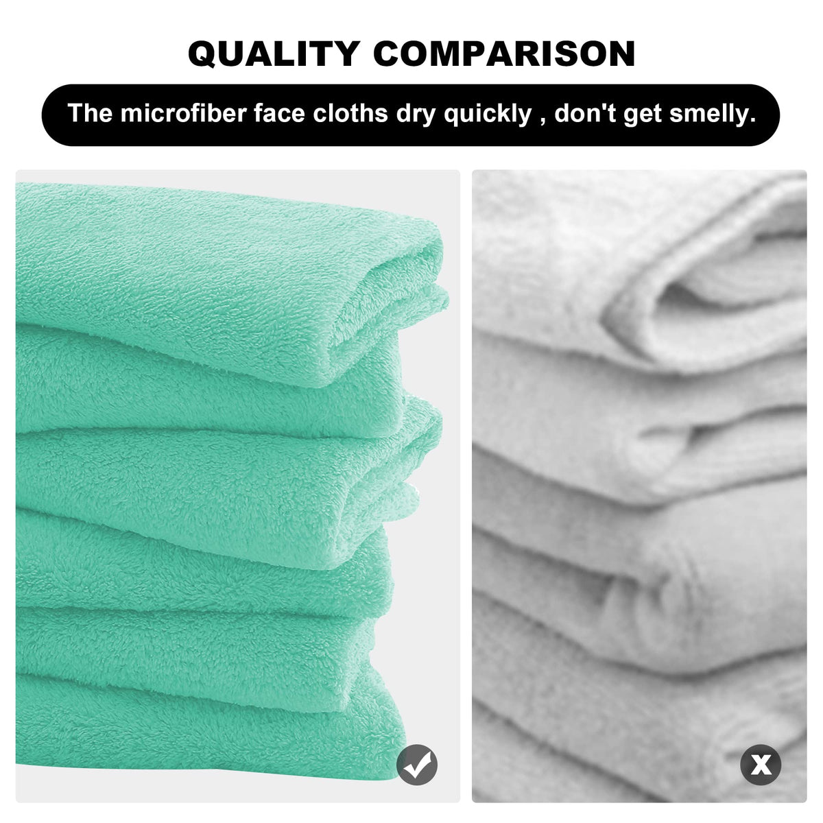 MOONQUEEN classic color 12-pack face towels for vibrant wardrobe pairing.