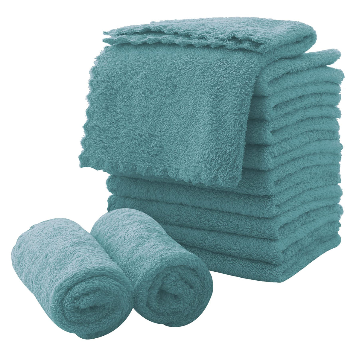 MOONQUEEN microfiber cloth teal front view for quick, chemical-free cleansing