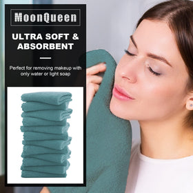 MOONQUEEN microfiber texture close-up shows ultra-soft fibers for gentle skin