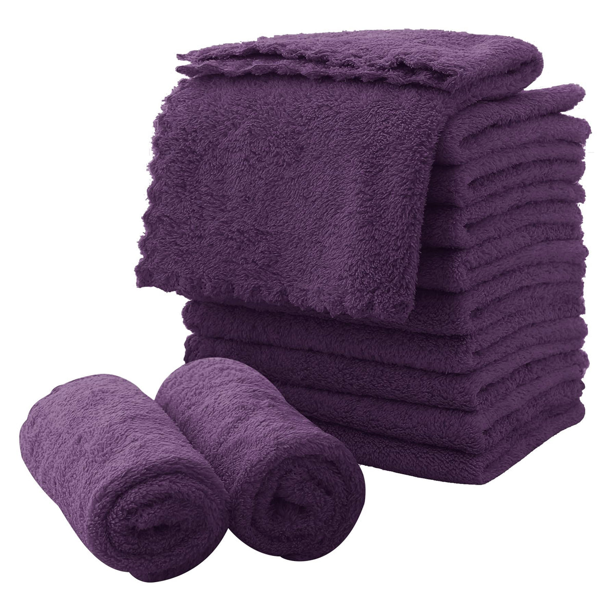 MOONQUEEN microfiber face cloths 12-pack layout for soft cleansing and vibrant color options.