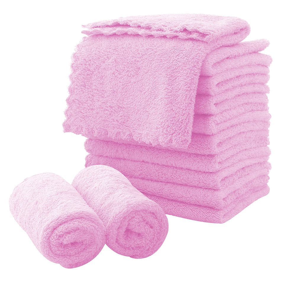 MOONQUEEN microfiber face cloths fast-drying 12-pack, ultra-soft and absorbent for makeup removal.