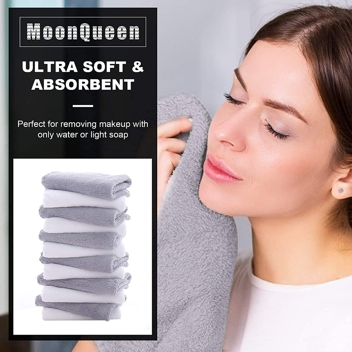 MoonQueen close-up of plush microfiber texture for soft cleansing