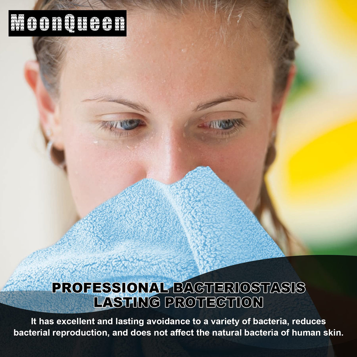 MOONQUEEN travel-friendly cloth fits cosmetic bag for on-the-go refresh.