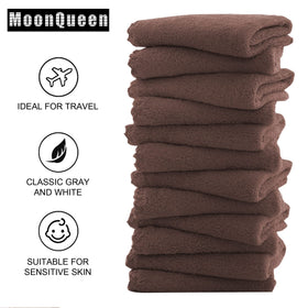 MOONQUEEN travel-friendly facial towels fit cosmetic bags for on-the-go use.