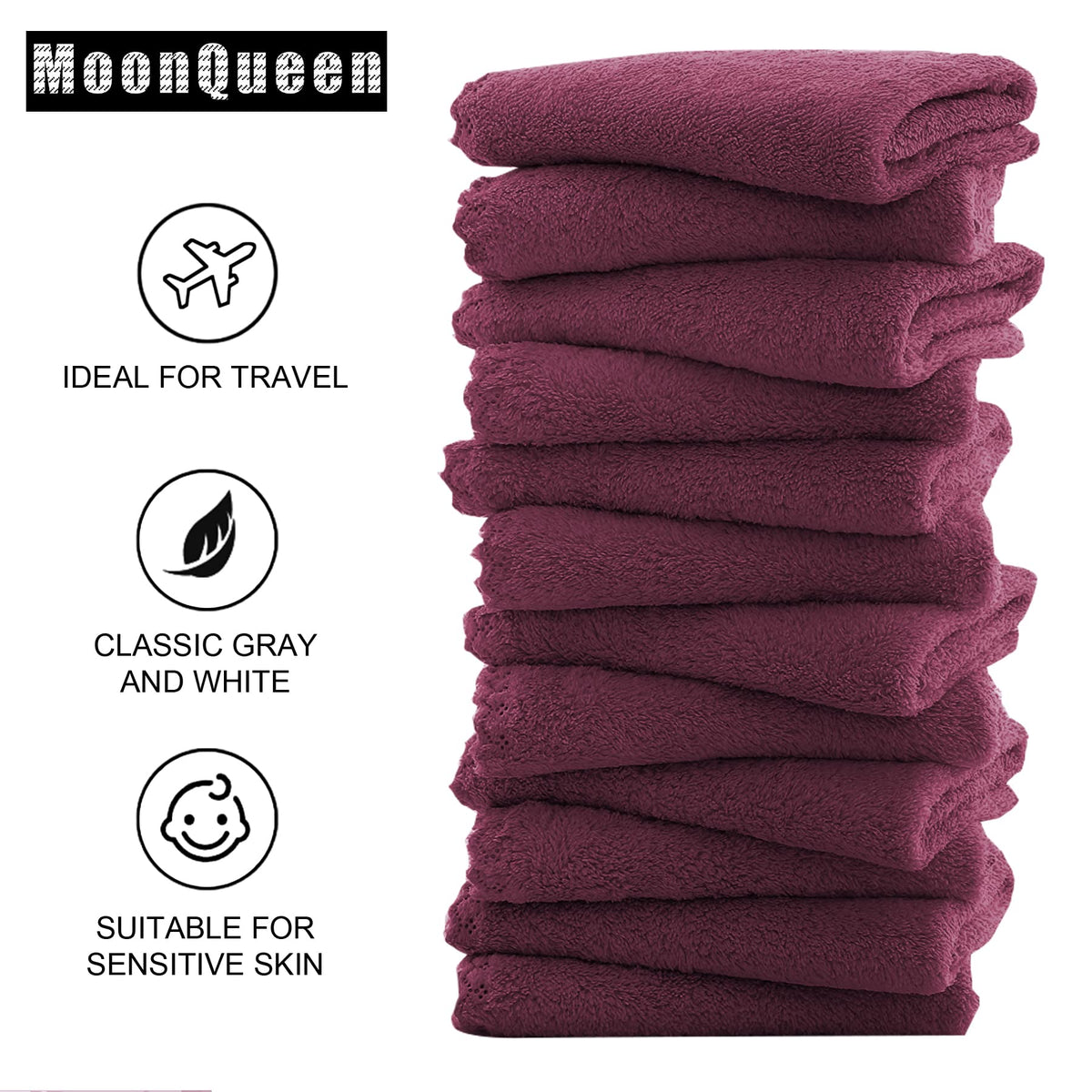 Moonqueen travel-friendly face towels fit in cosmetic bags