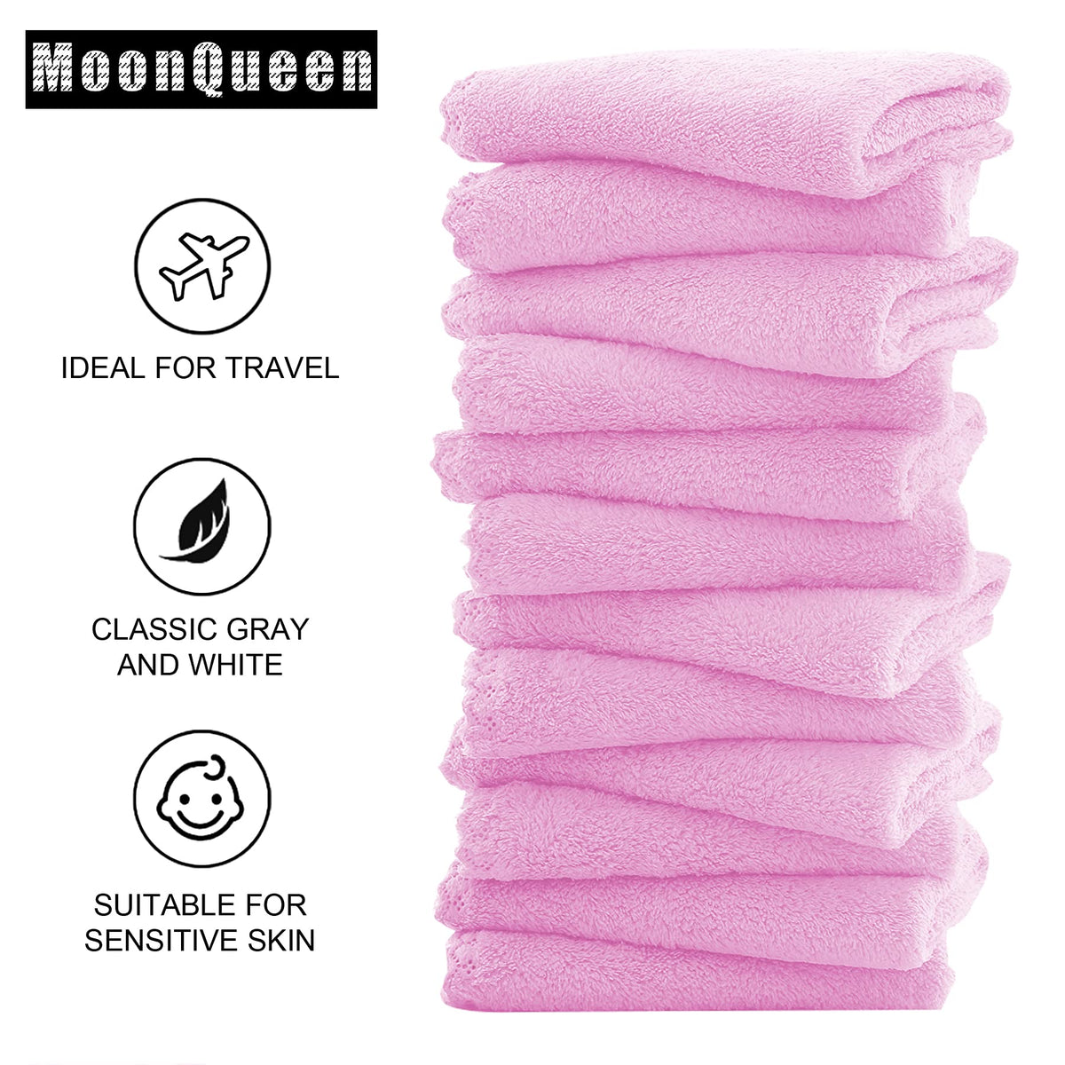 MOONQUEEN travel-friendly washcloths compact for quick touch-ups on the go.