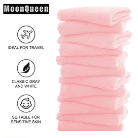 MOONQUEEN travel-friendly washcloths fit cosmetic bag for on-the-go cleansing