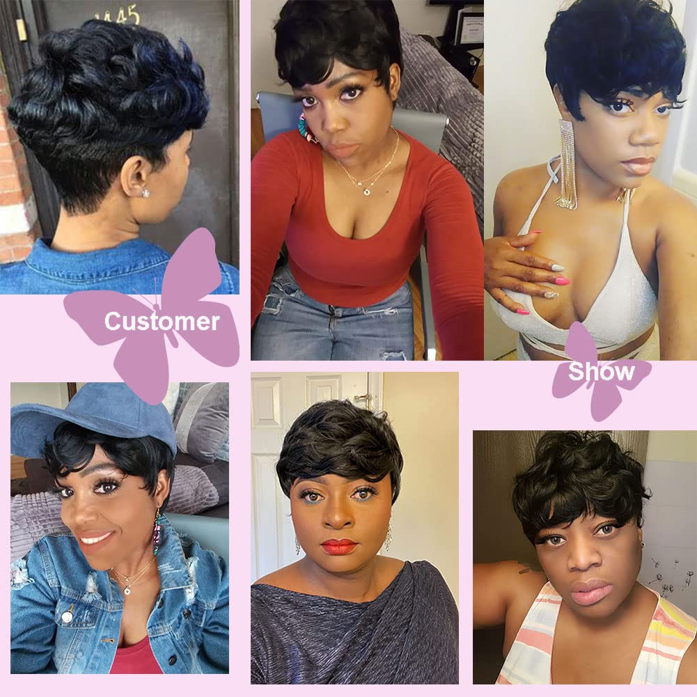 Moonshow bangs pixie wig ready for quick, effortless styling