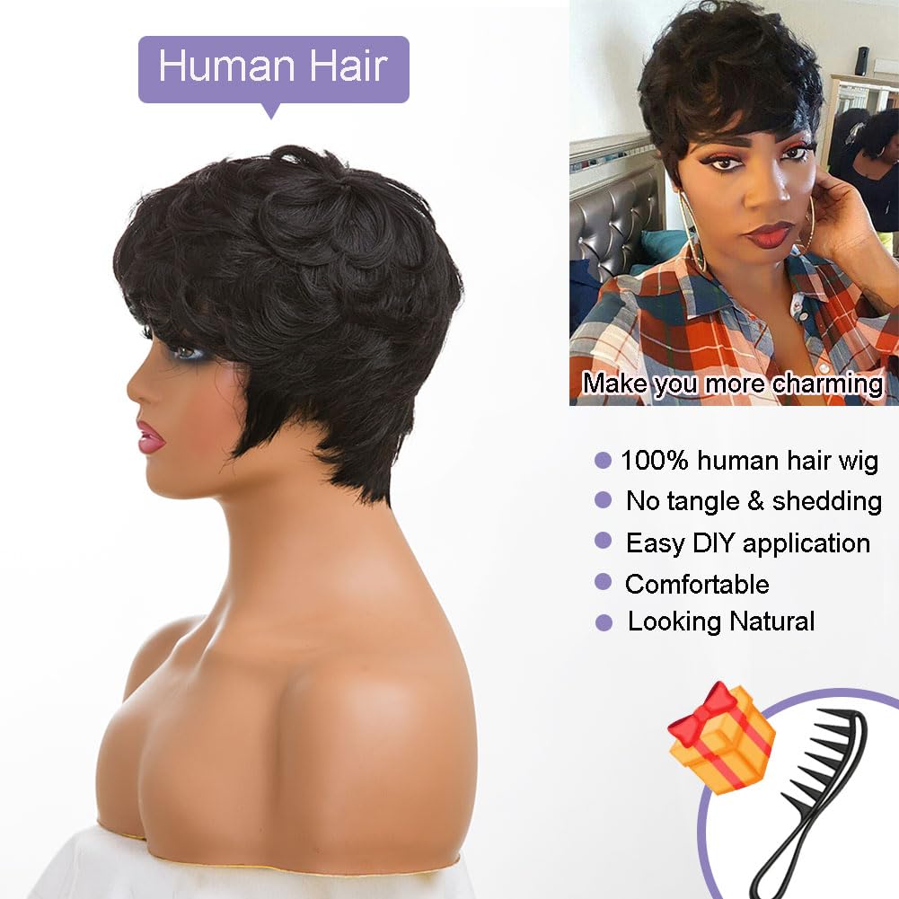 Moonshow black curly pixie wig for bold, low-maintenance looks.