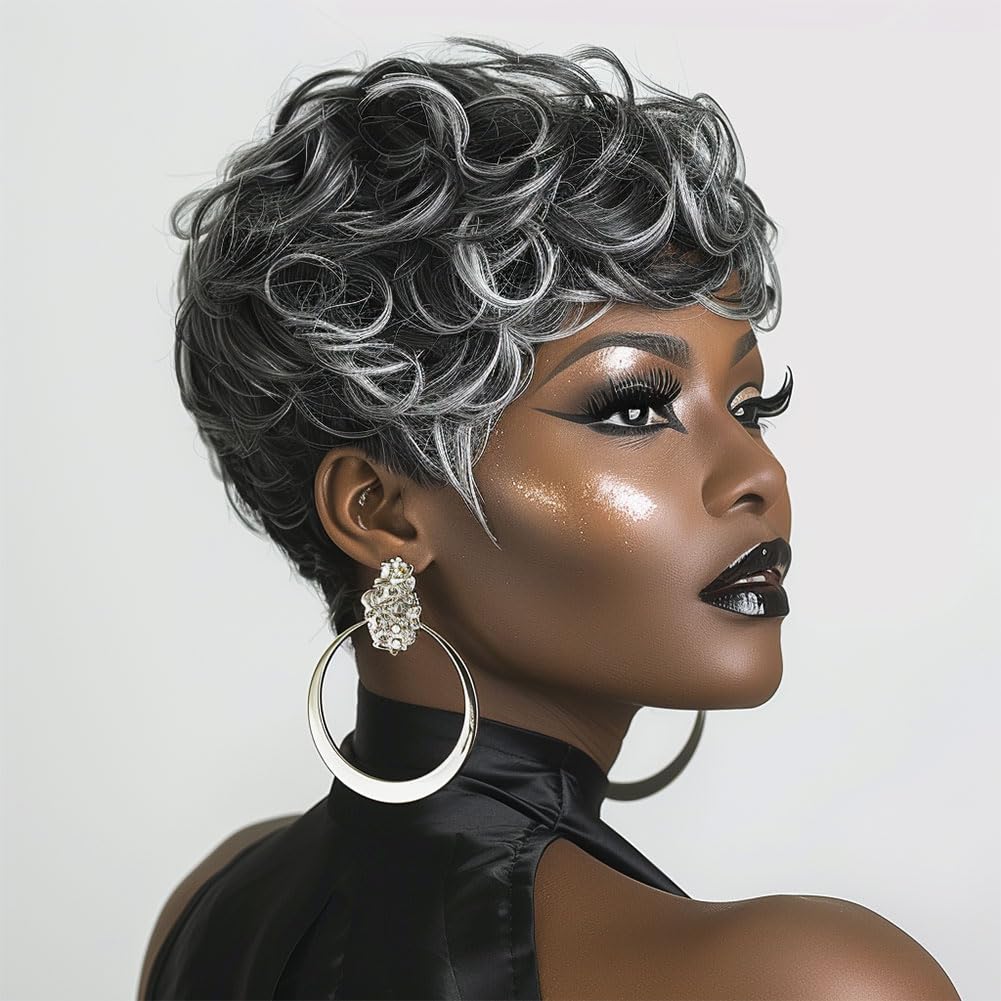 MOONSHOW Grey Wig packaging shows protective box for safe delivery