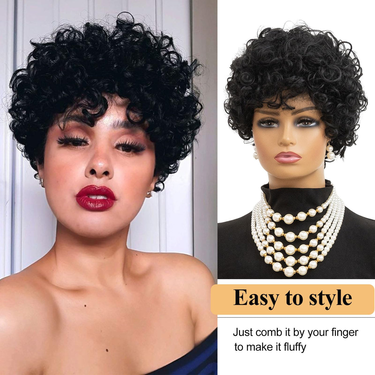 MOONSHOW natural-looking curls easy to restyle and maintain.