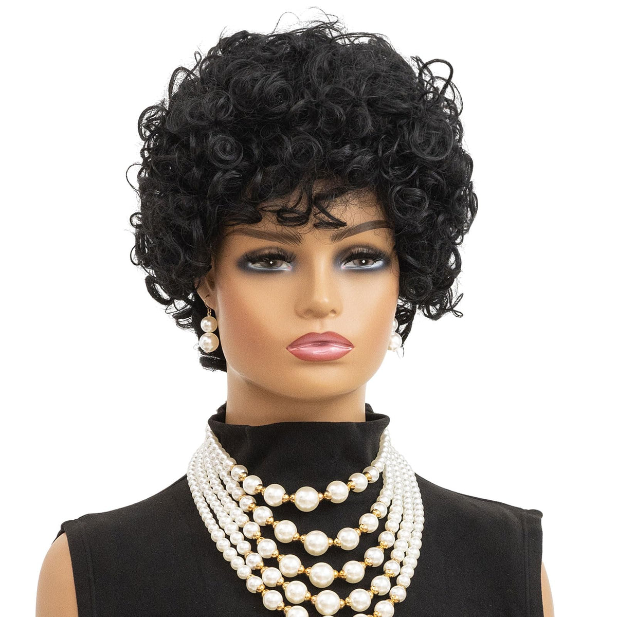MOONSHOW pixie-cut wig with adjustable cap for comfortable fit.