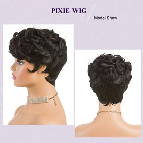 Moonshow pixie wig with fringe offers diverse styling options