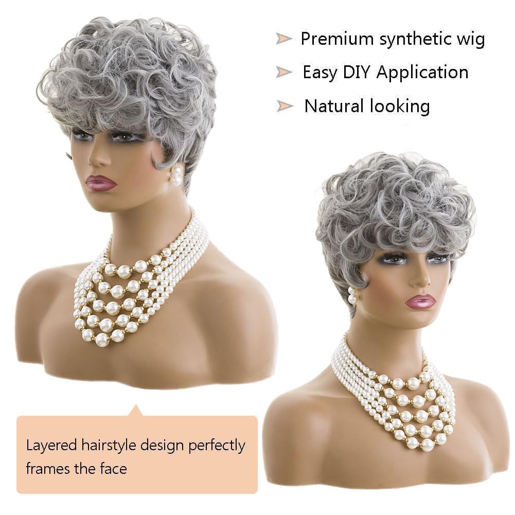 MOONSHOW back-taper grey wig, easy daily styling and comfort.