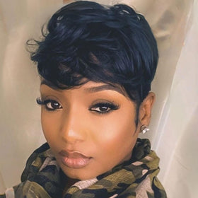 Moonshow short pixie cut wig with bangs for effortless daily style.