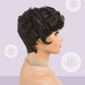 Moonshow wavy pixie wig creates a modern daily look
