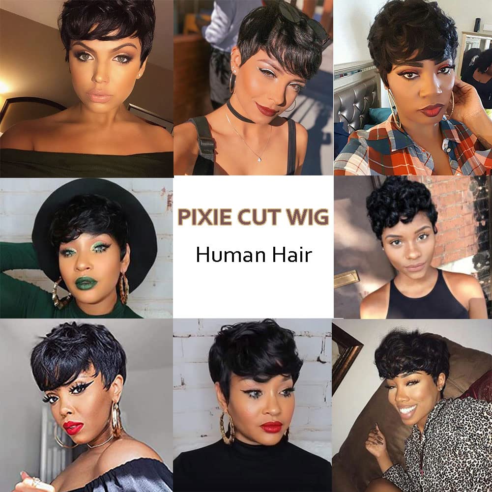 Moonshow wedding-ready or casual look pixie wig for various occasions.