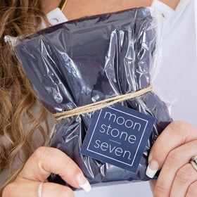MoonstoneSeven Hair Plop wrap demonstrates secure, comfortable fit during prep.