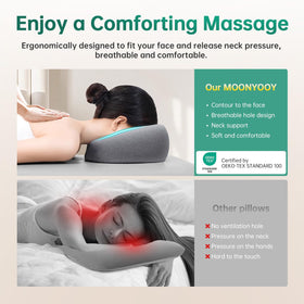 MOONYOOY face-down pillow designed for stomach sleepers and spinal alignment